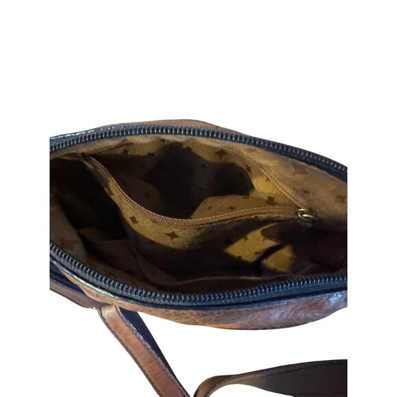 Fossil Genuine Leather Crossbody Bag Brown Soft Cowhide Purse Minimalist Travel - Picture 8 of 12